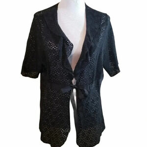 Avenue 18/20 black lace short‎ sleeve Lightweight jacket